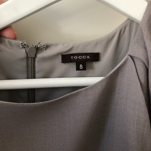 Tocca Light Wool Midi Dress with Flutter Sleeves - Picture 8 of 10